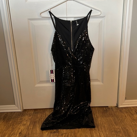 NWT Sequin Wrap Dress - Picture 1 of 7